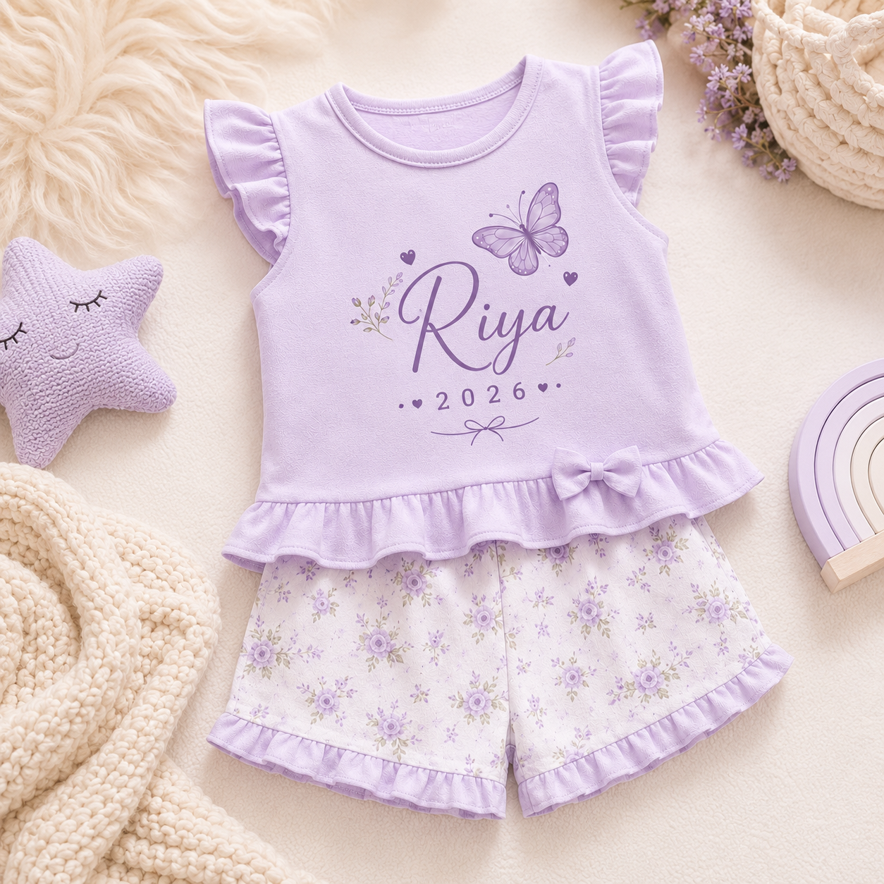 Personalized Girls T-Shirt & Shorts Set