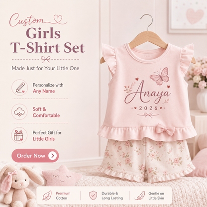 Personalized Girls T-Shirt & Shorts Set